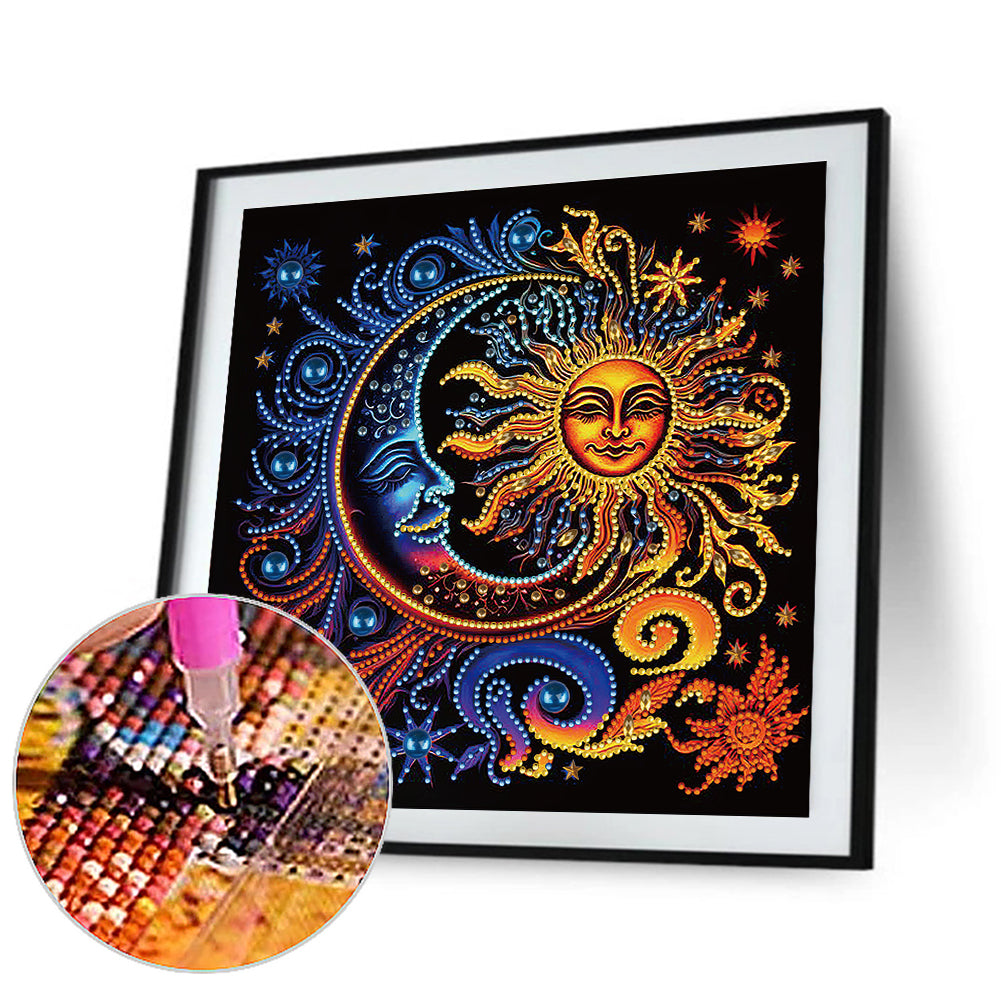 Sun Moon Mandala - Special Shaped Drill Diamond Painting 30*30CM