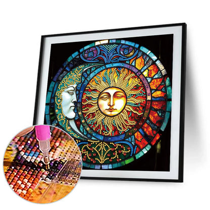 Sun Moon Mandala - Special Shaped Drill Diamond Painting 30*30CM