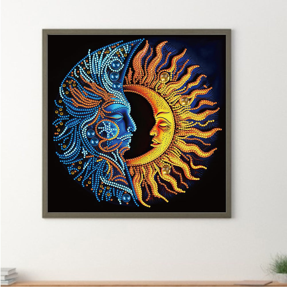 Sun Moon Mandala - Special Shaped Drill Diamond Painting 30*30CM