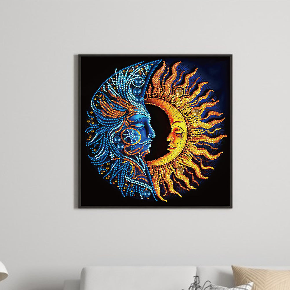 Sun Moon Mandala - Special Shaped Drill Diamond Painting 30*30CM