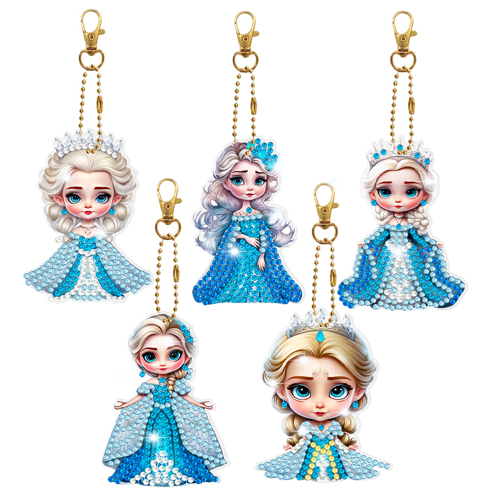 5D Diamond Art Key Rings Double Sided DIY Cartoon Gifts for Beginners Home Decor