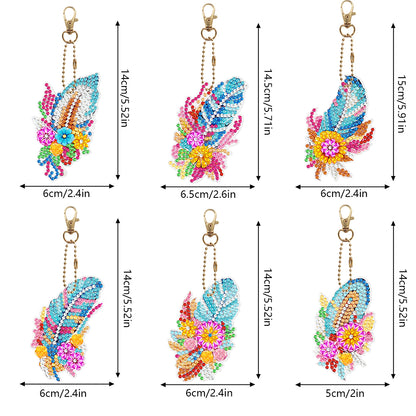 5D Diamond Art Key Rings Double Sided DIY Cartoon Gifts for Beginners Home Decor