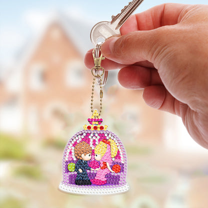 5D Diamond Art Key Rings Double Sided DIY Cartoon Gifts for Beginners Home Decor