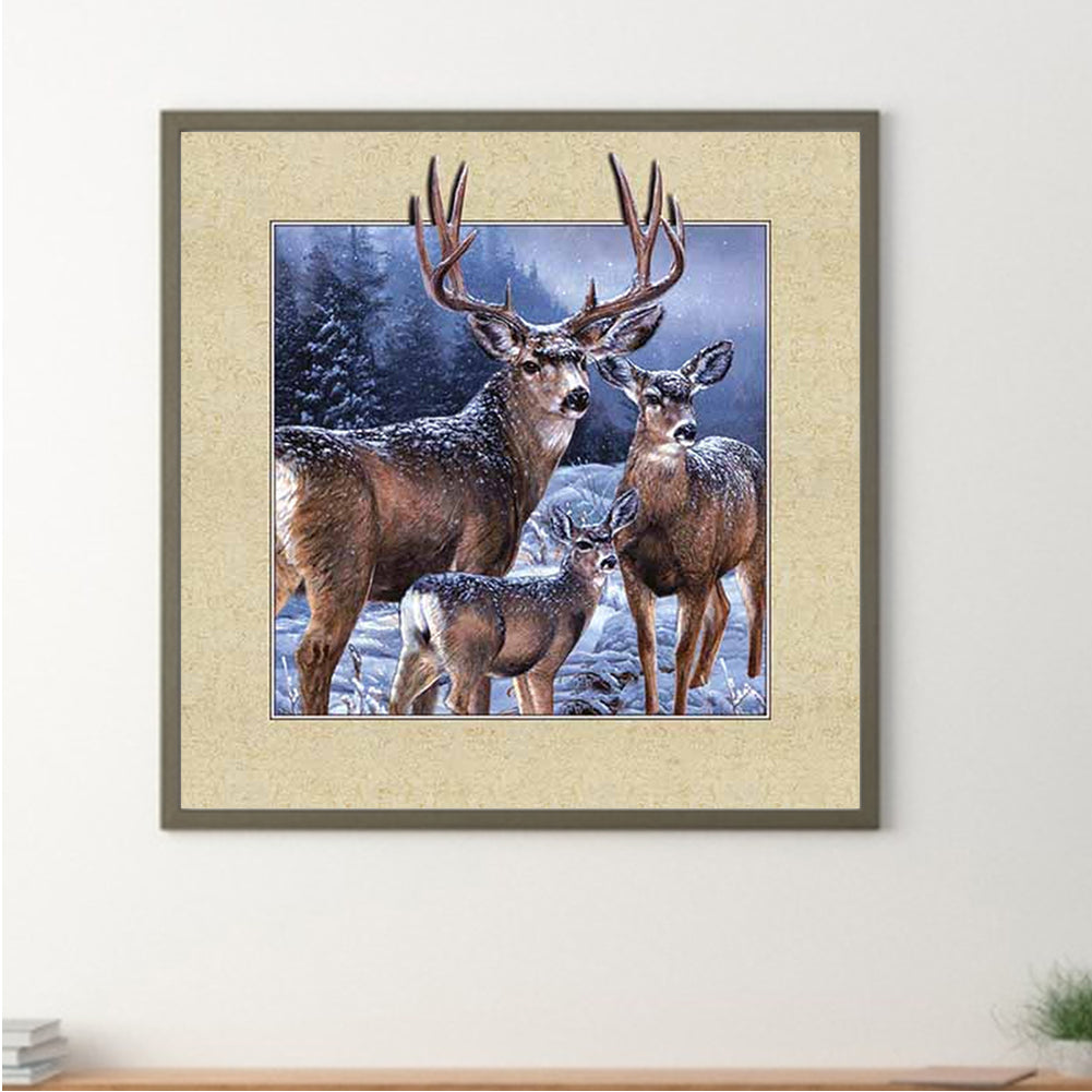Elk In Frame - Full Square Drill Diamond Painting 40*40CM
