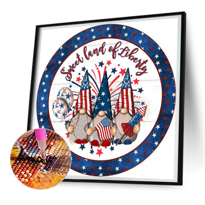 Independence Day Goblin Round Card - Full Round Drill Diamond Painting 30*30CM