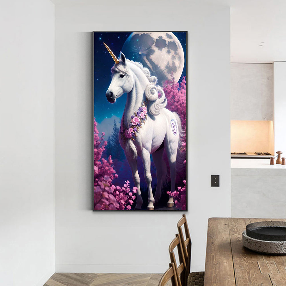 Elegant Unicorn - Full Round Drill Diamond Painting 40*70CM