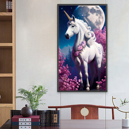 Elegant Unicorn - Full Round Drill Diamond Painting 40*70CM