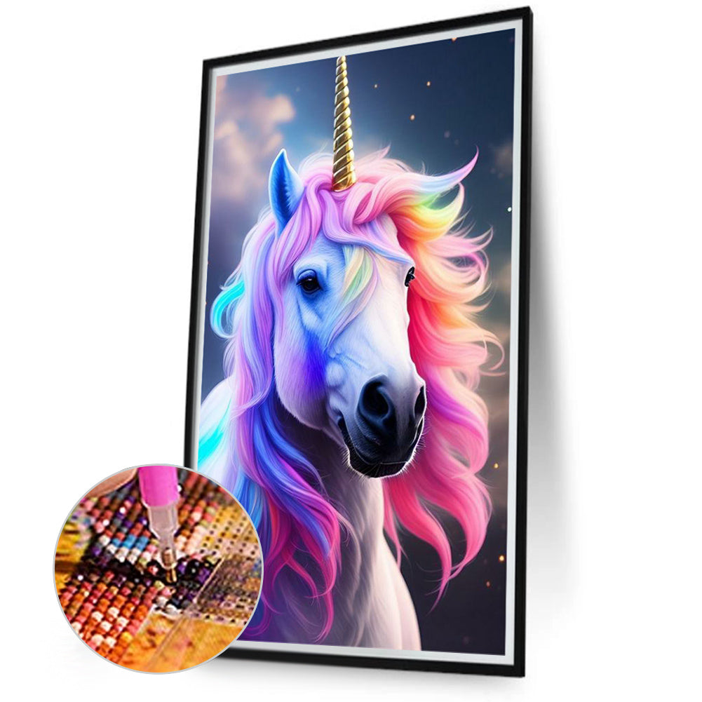 Elegant Unicorn - Full Round Drill Diamond Painting 40*70CM