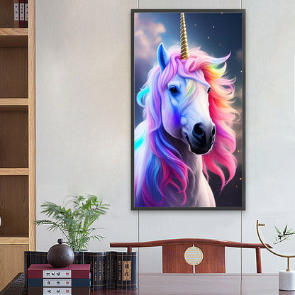 Elegant Unicorn - Full Round Drill Diamond Painting 40*70CM