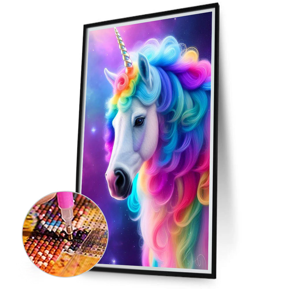 Elegant Unicorn - Full Round Drill Diamond Painting 40*70CM