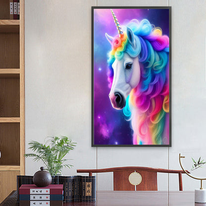 Elegant Unicorn - Full Round Drill Diamond Painting 40*70CM