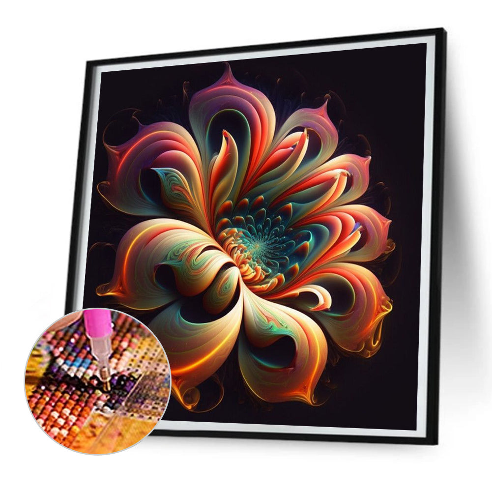 Psychedelic Flowers - Full Round Drill Diamond Painting 30*30CM