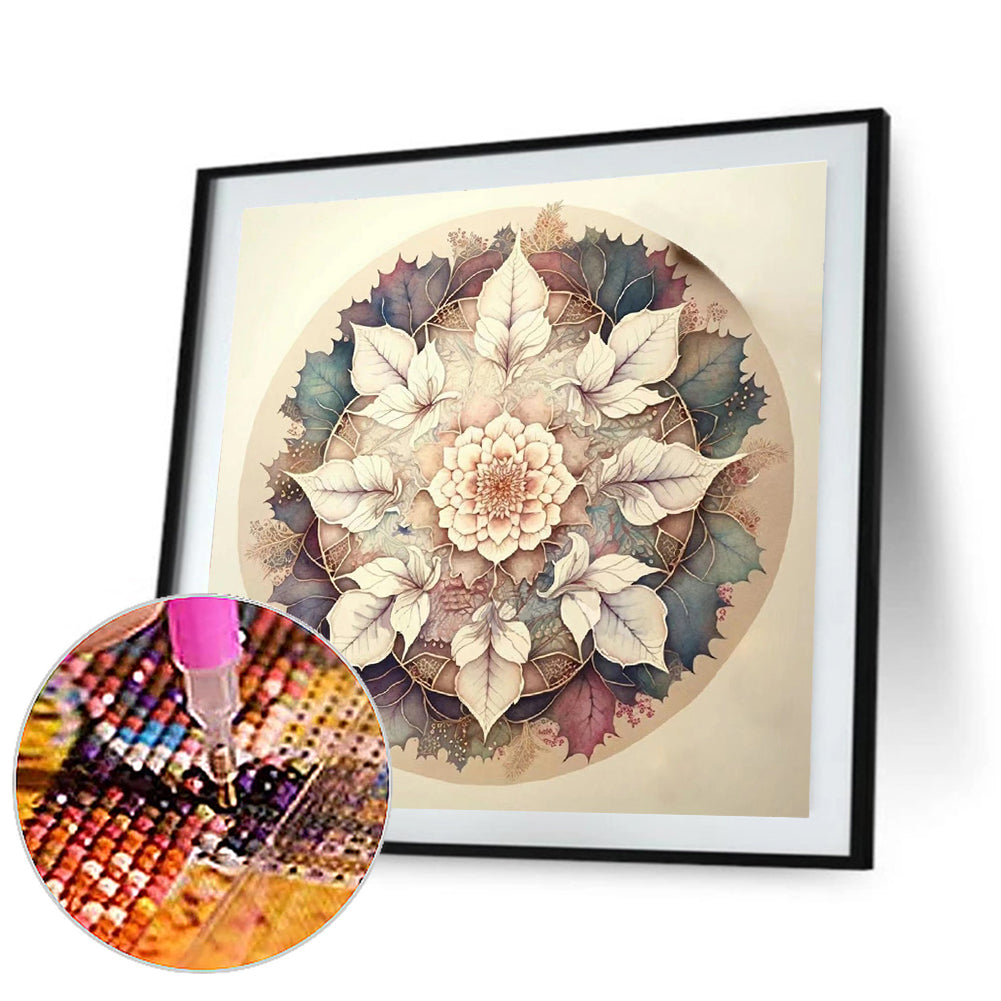 Light Color Mandala - Full Round Drill Diamond Painting 30*30CM
