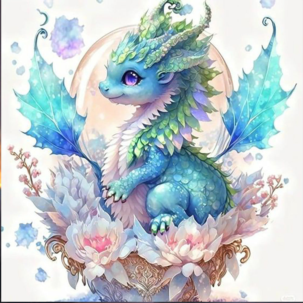 Baby Dragon - Full Round Drill Diamond Painting 30*30CM