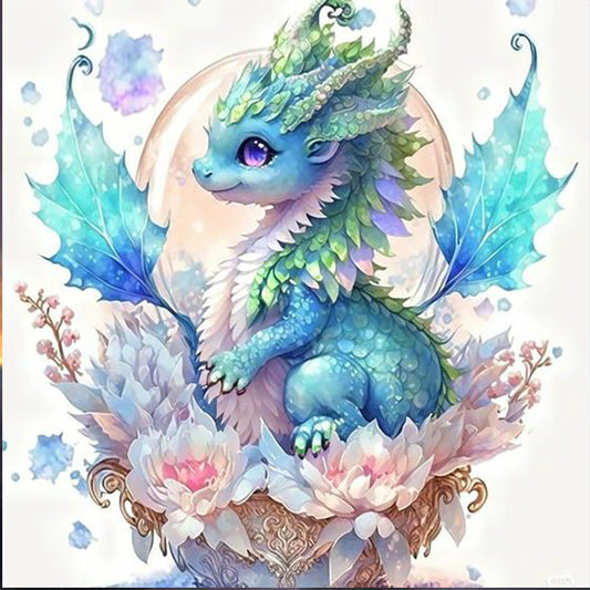 Baby Dragon - Full Round Drill Diamond Painting 30*30CM