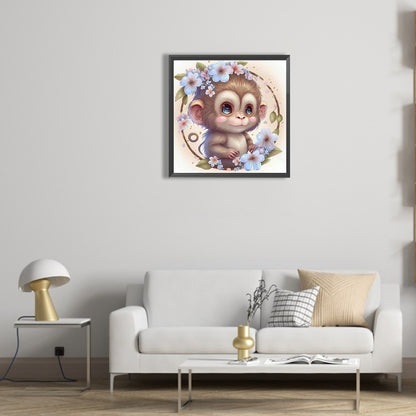 Monkey - Full Round Drill Diamond Painting 30*30CM