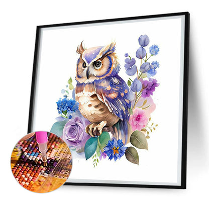 Owl - Full Round Drill Diamond Painting 30*30CM