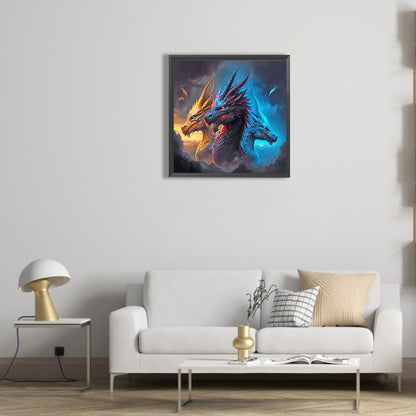 Three Headed Dragon - Full Round Drill Diamond Painting 30*30CM