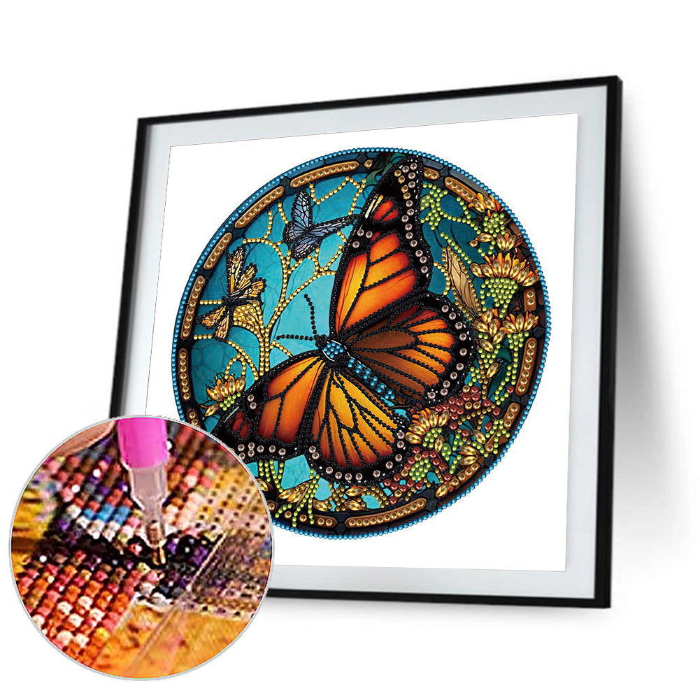 Butterfly Glass Painting - Special Shaped Drill Diamond Painting 30*30CM