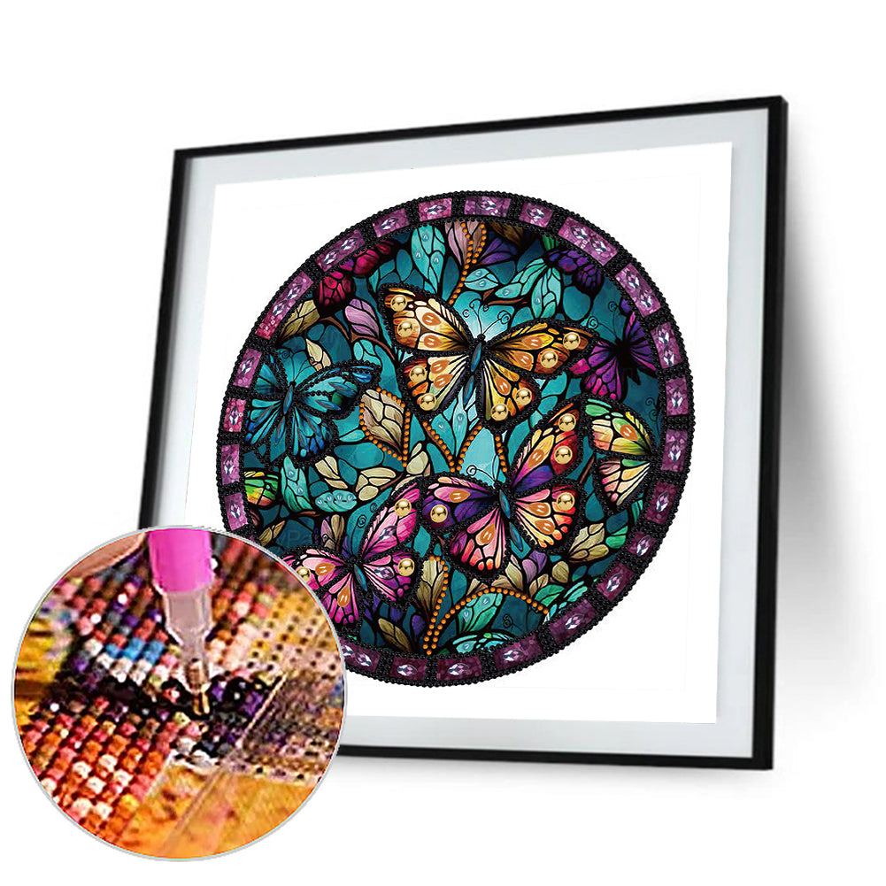 Butterfly Glass Painting - Special Shaped Drill Diamond Painting 30*30CM