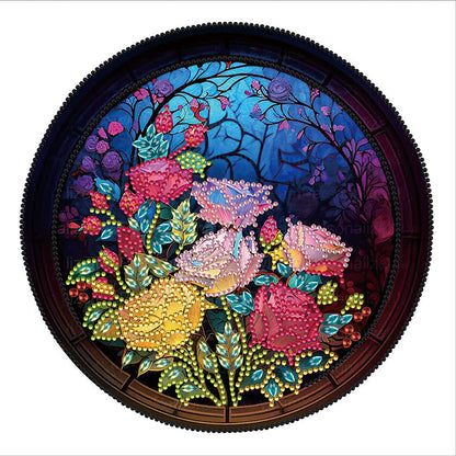 Rose Glass Painting - Special Shaped Drill Diamond Painting 30*30CM