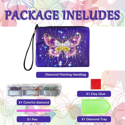 DIY Diamond Painting Wallet Purse Flowers Rhinestone Mosiac Handbag Women Clutch