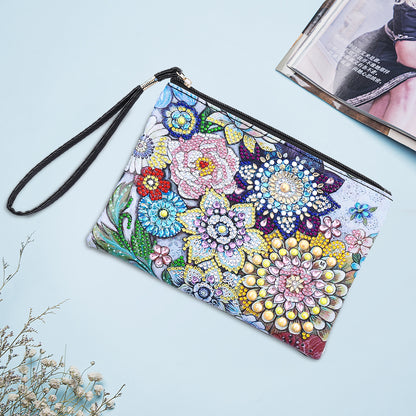 DIY Diamond Painting Wallet Purse Flowers Rhinestone Mosiac Handbag Women Clutch