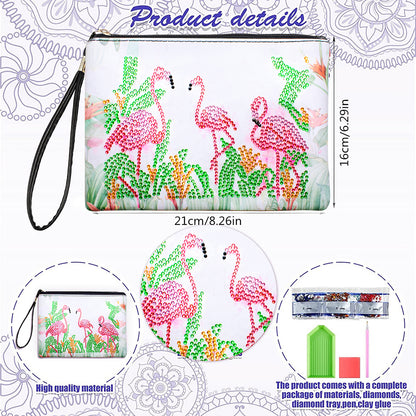 DIY Diamond Painting Wallet Purse Flowers Rhinestone Mosiac Handbag Women Clutch