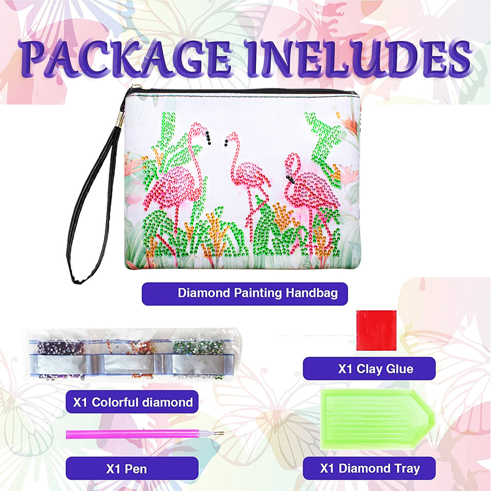 DIY Diamond Painting Wallet Purse Flowers Rhinestone Mosiac Handbag Women Clutch