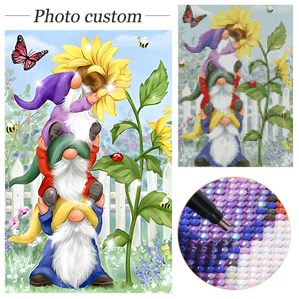 Flower Owl - Full Round Drill Diamond Painting 30*40CM