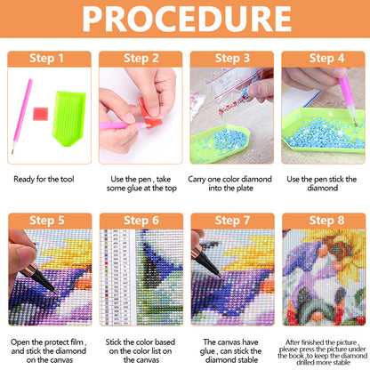 Flower Owl - Full Round Drill Diamond Painting 30*40CM