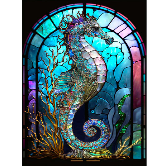 Seahorse Glass Painting - Full Round Drill Diamond Painting 30*40CM