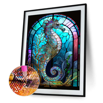 Seahorse Glass Painting - Full Round Drill Diamond Painting 30*40CM