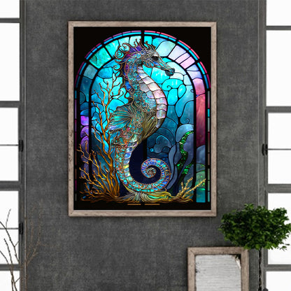 Seahorse Glass Painting - Full Round Drill Diamond Painting 30*40CM