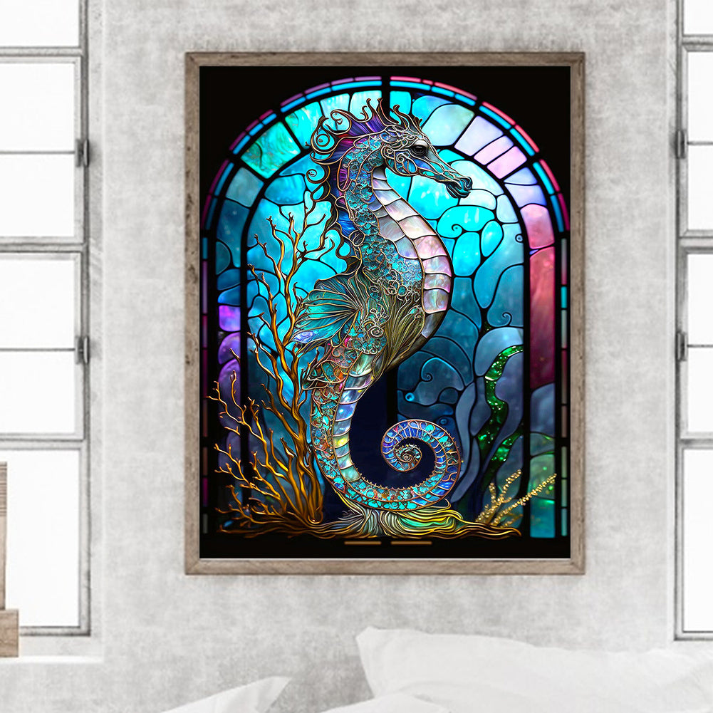 Seahorse Glass Painting - Full Round Drill Diamond Painting 30*40CM