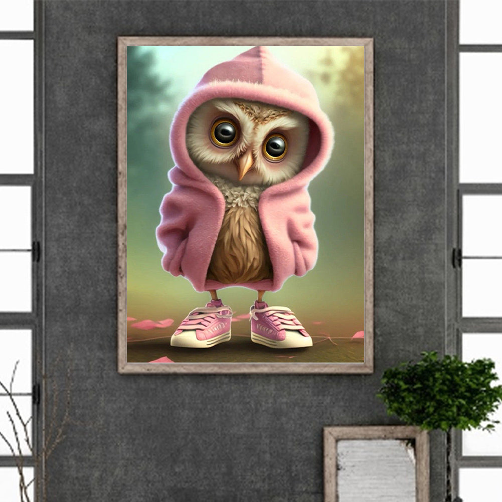 Owl - Full Round Drill Diamond Painting 30*40CM
