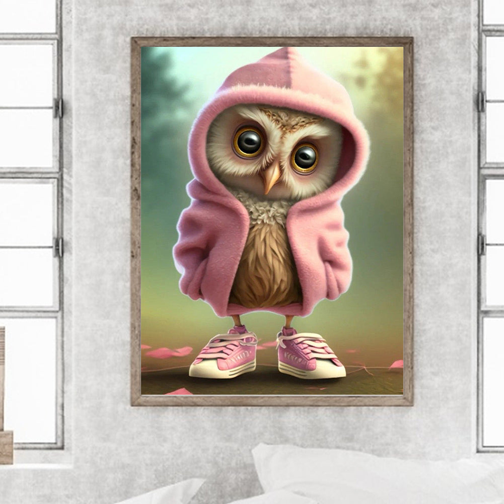 Owl - Full Round Drill Diamond Painting 30*40CM