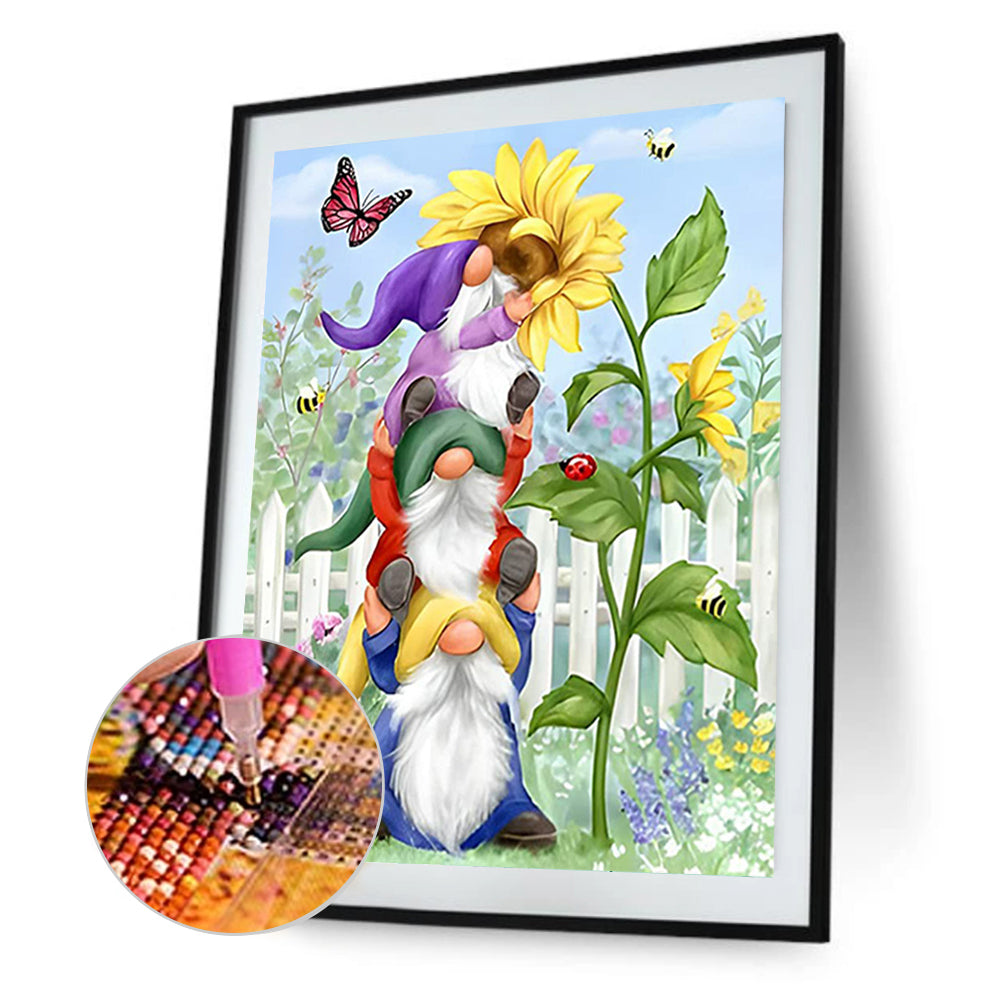 Garden Gnome - Full Round Drill Diamond Painting 30*40CM