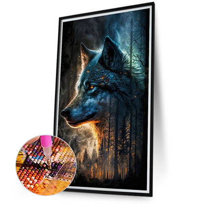 Night Wolf - Full Round Drill Diamond Painting 40*70CM