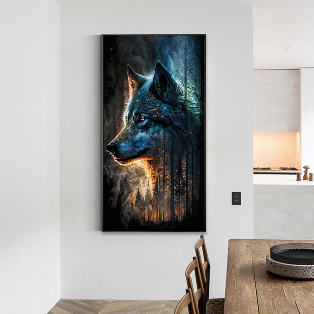 Night Wolf - Full Round Drill Diamond Painting 40*70CM