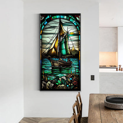 Sailing Glass Painting - Full Round Drill Diamond Painting 40*70CM