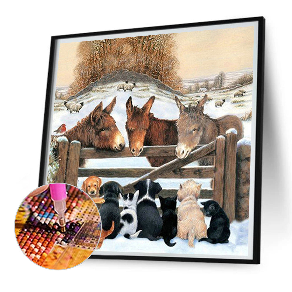 Donkey And Dog - Full Square Drill Diamond Painting 30*30CM