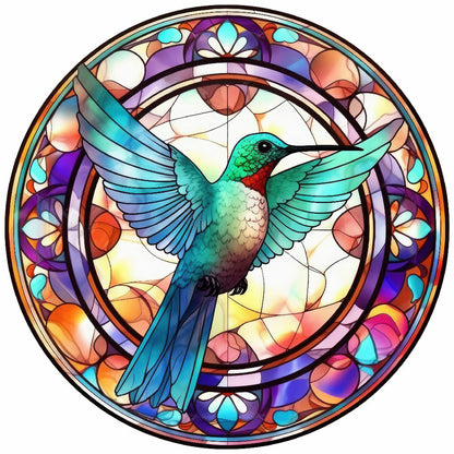 Hummingbird Glass Painting - Full Round Drill Diamond Painting 30*30CM