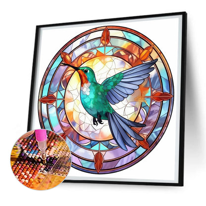 Hummingbird Glass Painting - Full Round Drill Diamond Painting 30*30CM