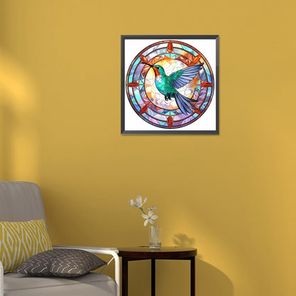 Hummingbird Glass Painting - Full Round Drill Diamond Painting 30*30CM