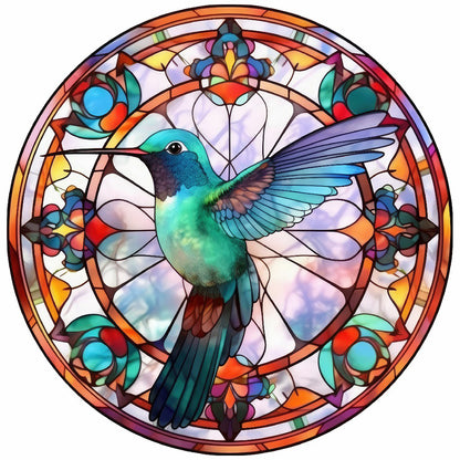 Hummingbird Glass Painting - Full Round Drill Diamond Painting 30*30CM