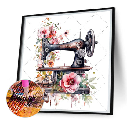 Sewing Machine - Full Round Drill Diamond Painting 30*30CM
