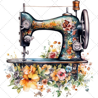 Sewing Machine - Full Round Drill Diamond Painting 30*30CM