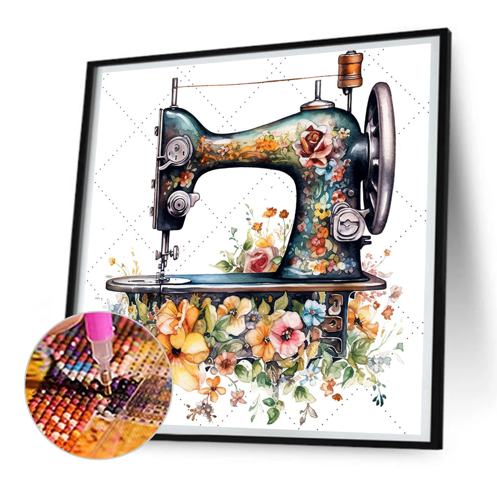 Sewing Machine - Full Round Drill Diamond Painting 30*30CM