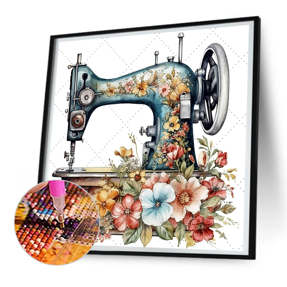 Sewing Machine - Full Round Drill Diamond Painting 30*30CM